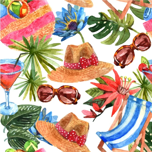 Summer vacation travel seamless pattern