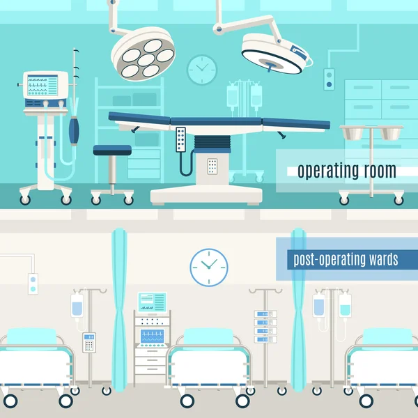 Medical surgery operation 2 banners set