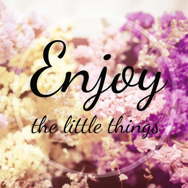 Inspirational quote : Enjoy the little things