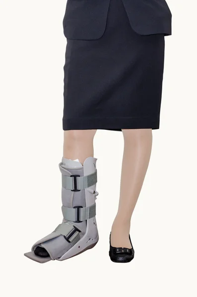 Woman with an ankle brace