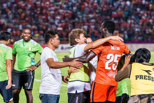 SISAKET THAILAND-OCTOBER 29: Players and staff coach of Sisaket