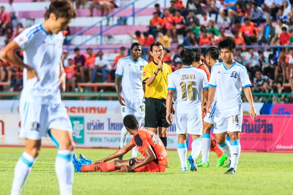 SISAKET THAILAND-SEPTEMBER 20: The referee (yellow) in action du