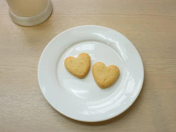 Heart cookies in white plate