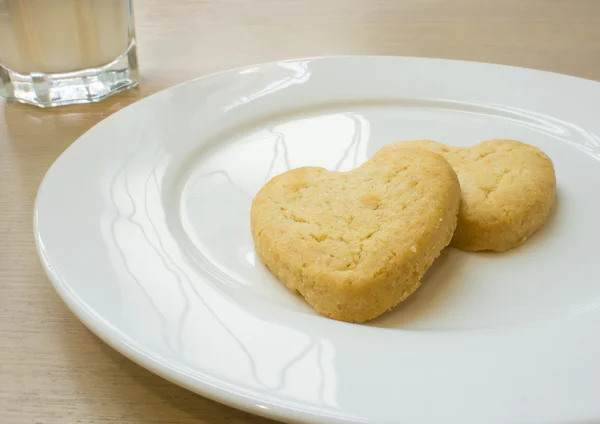 Heart cookies in white plate