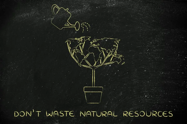 Don\'t waste natural resources concept