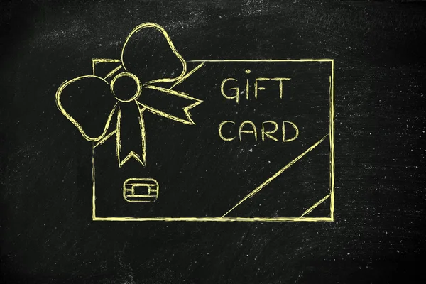 Retailer's gift card with bow