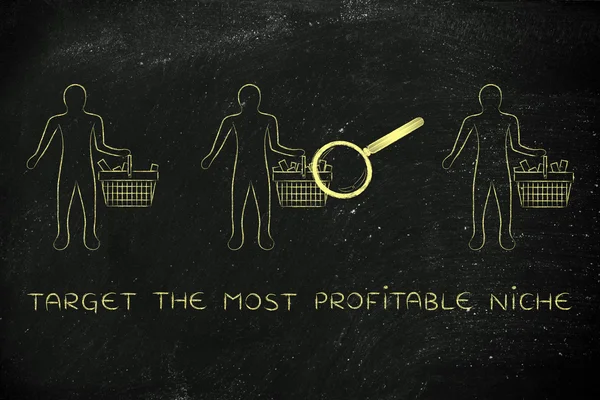 Concept of target the most profitable niche