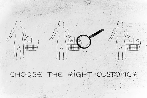 Concept of how to choose the right customer