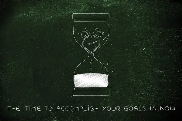 Concept of the time to accomplish your goals is now