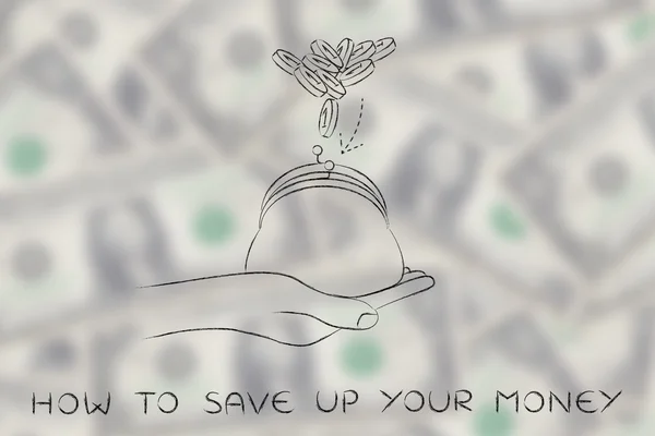 Concept of how to save up your money