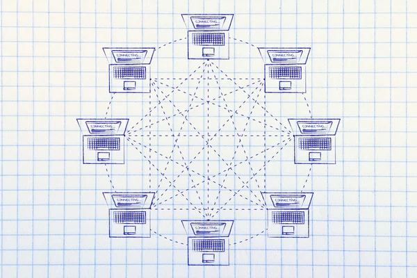 Laptops in a fully connected network structure