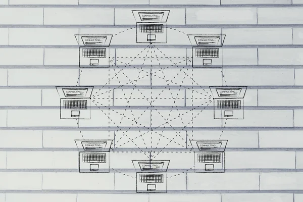 Laptops in a fully connected network structure