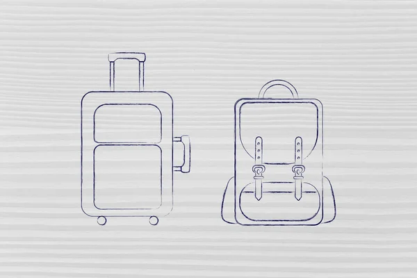 Travel cabin baggage and backpack