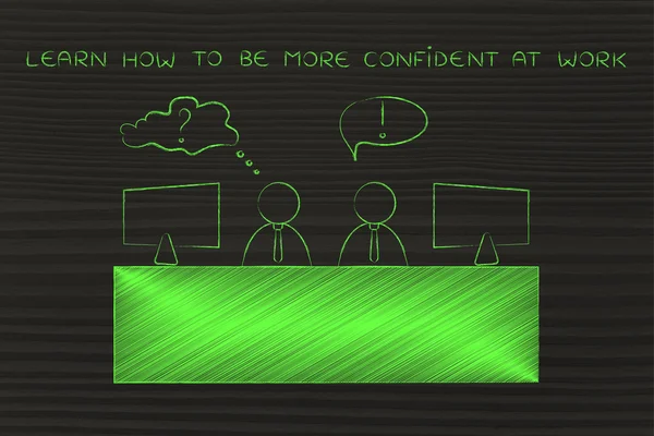 Concept of how to learn how to be more confident at work