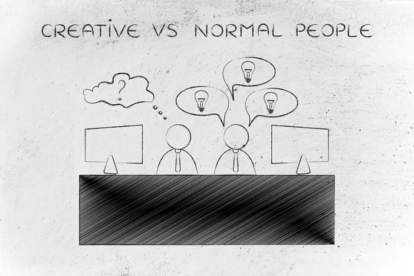 Concept of creative vs normal people