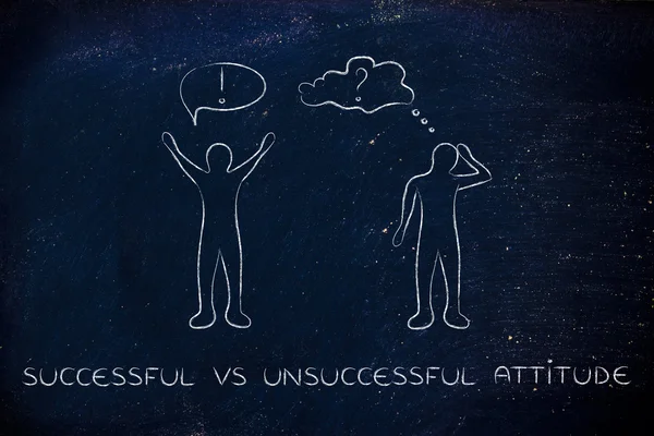 Successful vs unsuccessful attitude: men with contrasting reactions