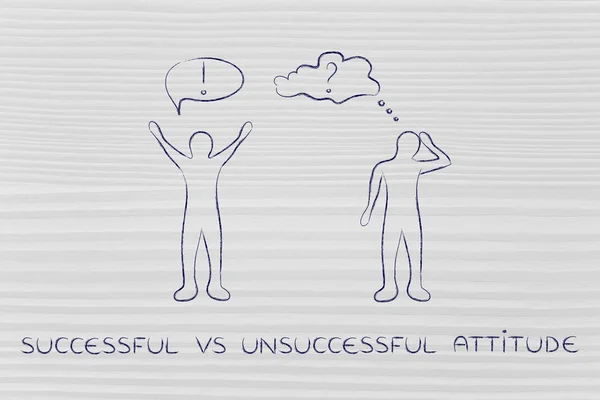 Successful vs unsuccessful attitude: men with contrasting reactions