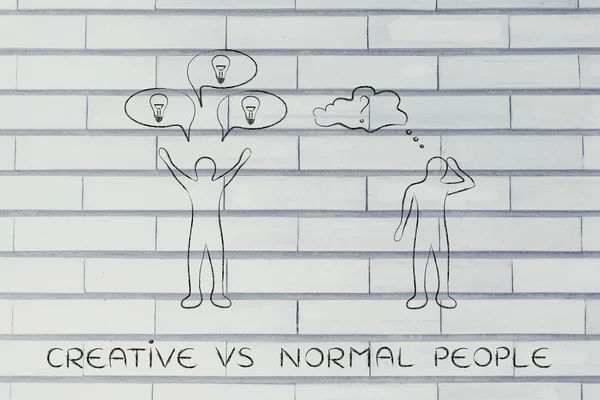 Concept of creative vs normal people