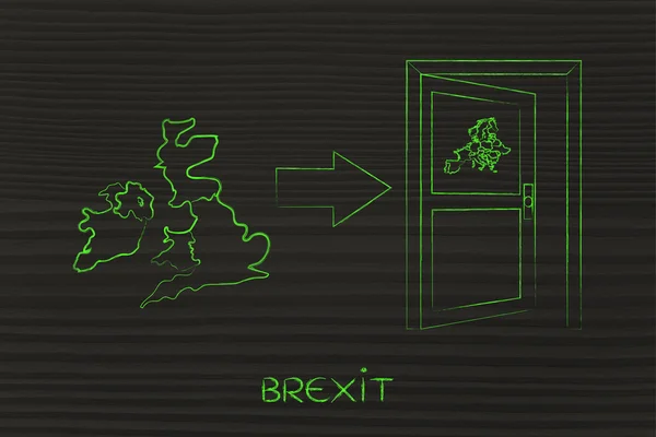 Brexit uk map with arrow