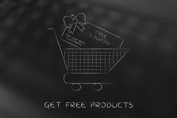 Shopping cart with huge free coupon