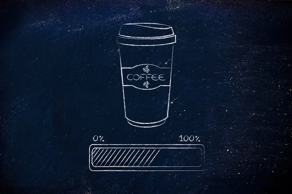 Coffee tumbler and progress bar loading awakeness