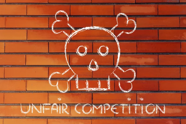 Unfair competition threat, funny skull metaphor