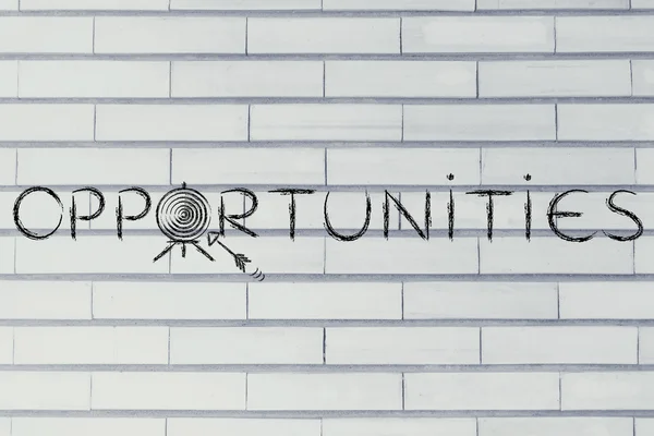 Opportunities word with target and arrow