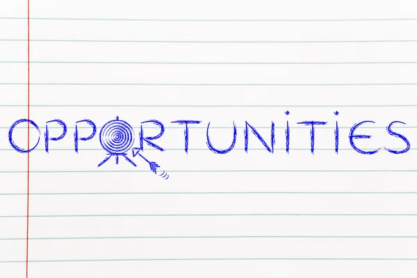 Opportunities word with target and arrow