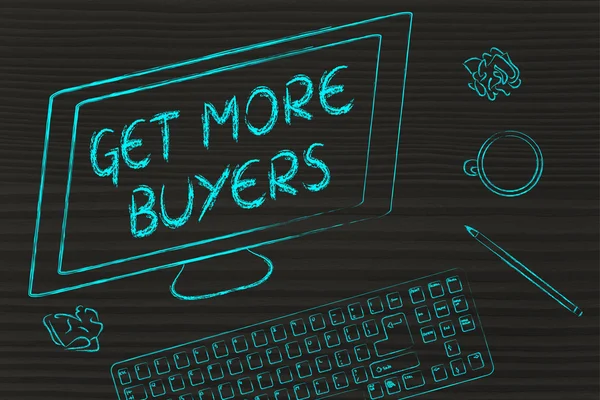 Get more Buyers text on computer screen