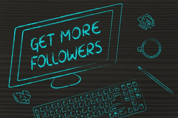 Get More Followers text on computer screen