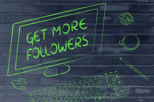 Get More Followers text on computer screen