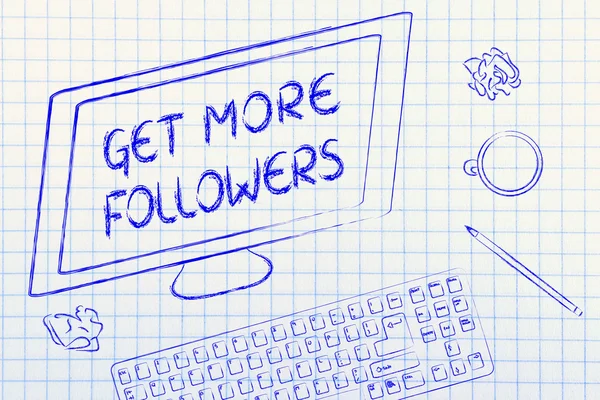 Get More Followers text on computer screen