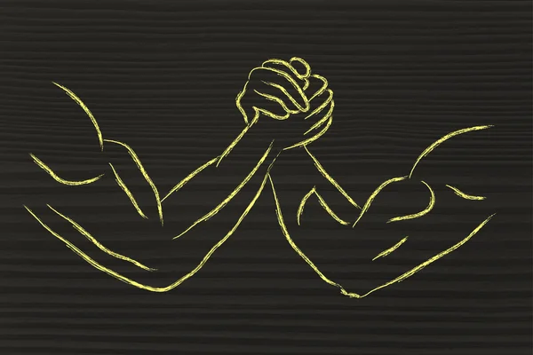 Trial of strength, arm wrestling design