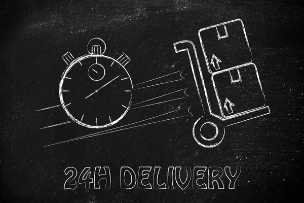 Fast 24 hours delivery illustration
