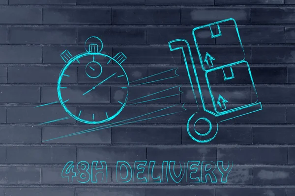 Fast 48 hours delivery illustration