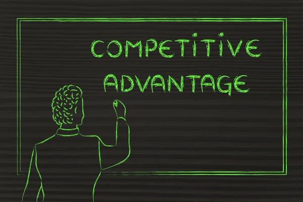 Teacher or ceo explaining about competitive advantage
