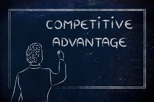 Teacher or ceo explaining about competitive advantage