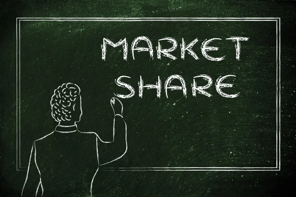 Teacher or ceo explaining about market share