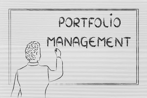 Teacher or ceo explaining about portfolio management