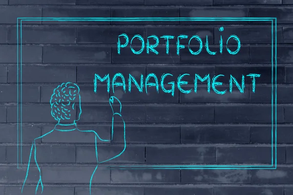 Teacher or ceo explaining about portfolio management