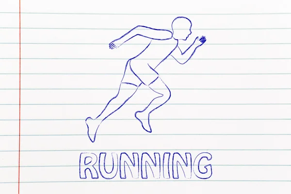 Runner man making a sprint