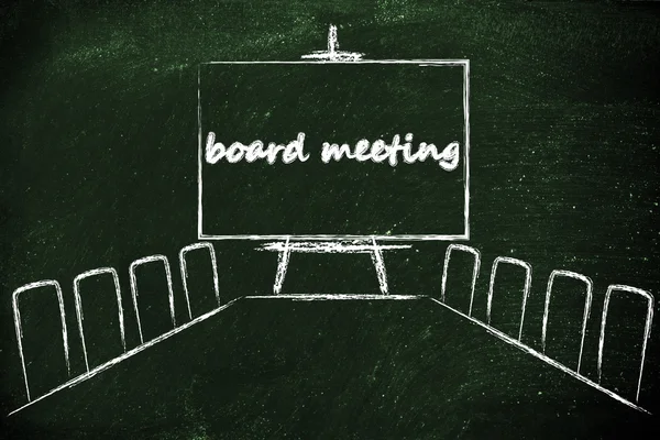 Management board in meeting room
