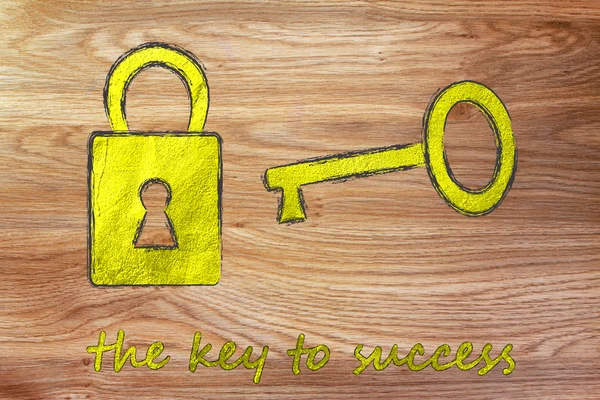 Metaphor of getting the key to success