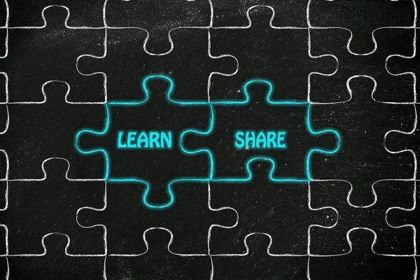 Learn & share puzzle illustration