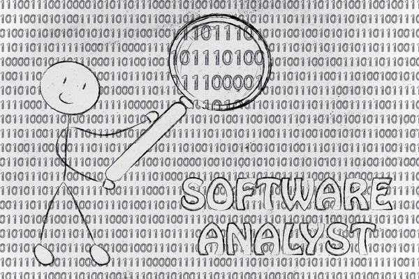 Man inspecting binary code