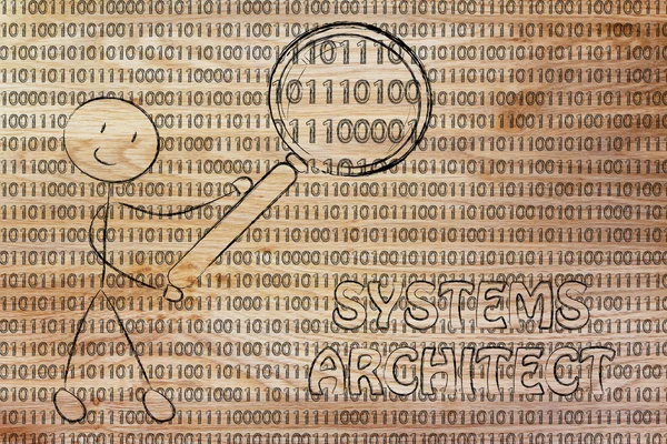 Man inspecting binary code