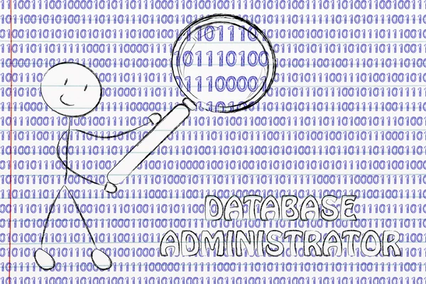 Man inspecting binary code