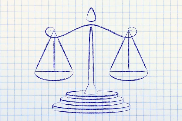 Illustration of an old school balance