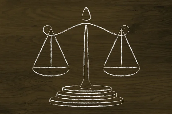 Illustration of an old school balance