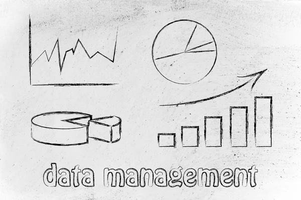 Graphs and stats business illustration